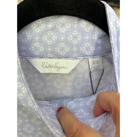 Walter Hagen Women's Geo Crisp Peri Performance 11 UV Suncover 1/4 Zip Size XS - Picture 3 of 5